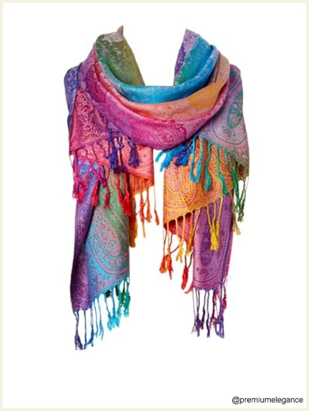 Women's Silk Scarf Luxury Satin Shawl Wrap Floral Fringed Lightweight 72" L